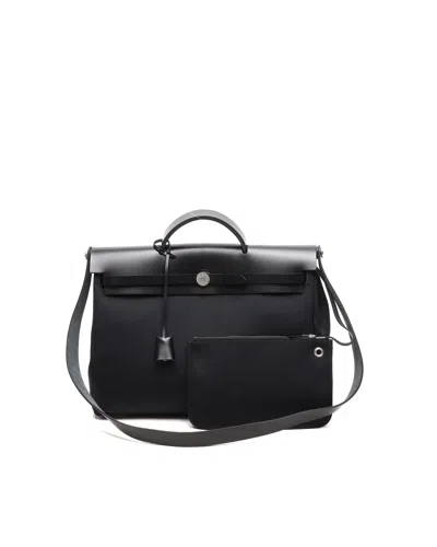 Pre-owned Hermes Hermès Herbag Messenger 39 Bag In Black