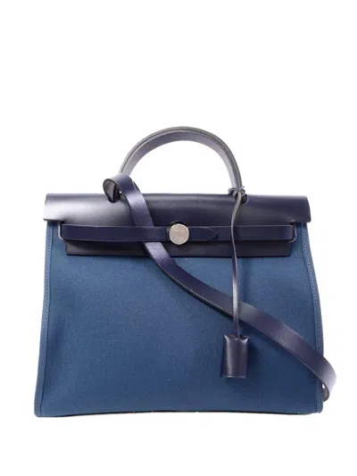 Pre-owned Hermes Herbag Pm Shoulder Bag In Blue