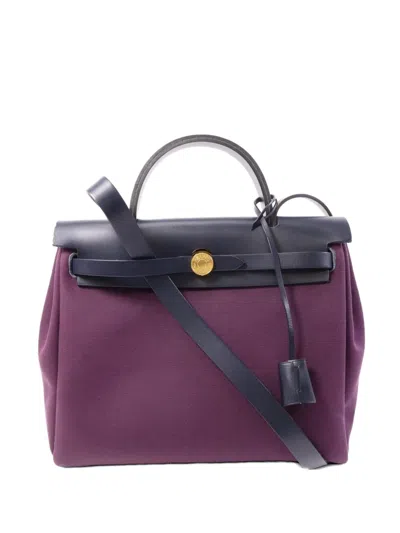 Pre-owned Hermes Herbag Pm Shoulder Bag In Purple