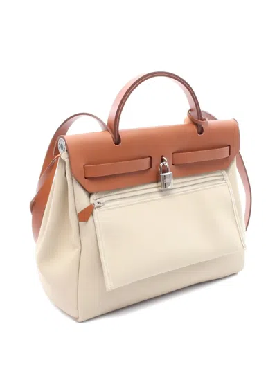 Pre-owned Hermes Herbag Pm Two-way Handbag In Neutral