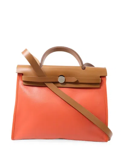 Hermes Herbag Pm Two-way Handbag In Orange
