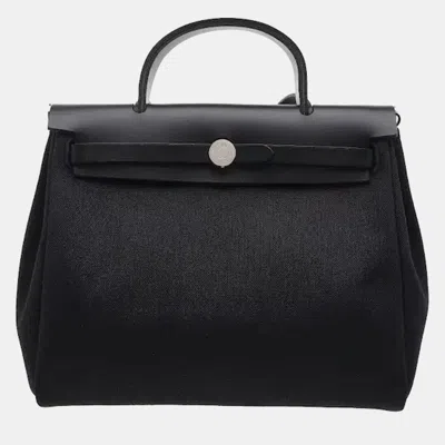 Pre-owned Hermes Herbag Zip 31 In Black