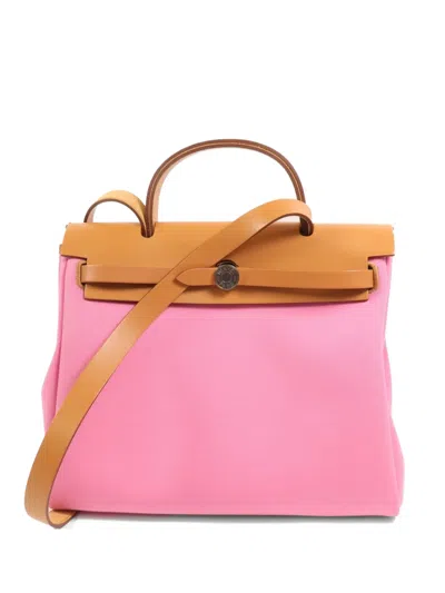Pre-owned Hermes Herbag Zip 31 Satchel In Pink