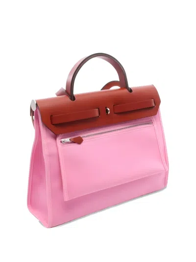 Pre-owned Hermes Herbag Zip Pm Handbag In Pink