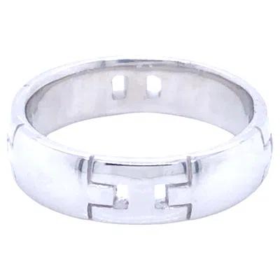 Pre-owned Hermes Hercules Ring In 18k White Gold