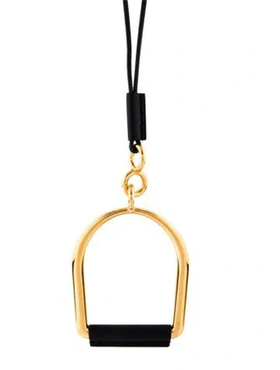 Pre-owned Hermes Heritage Equestre Pendant Necklace, 30" In Multi