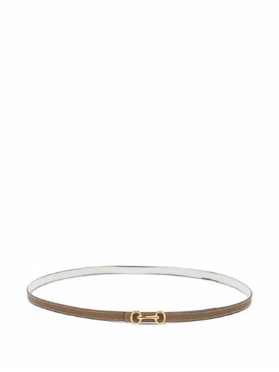 Pre-owned Hermes Heritage Reversible Belt In Brown