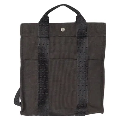 Pre-owned Hermes Herline Backpack Canvas Gray Canvas Backpack Bag ()