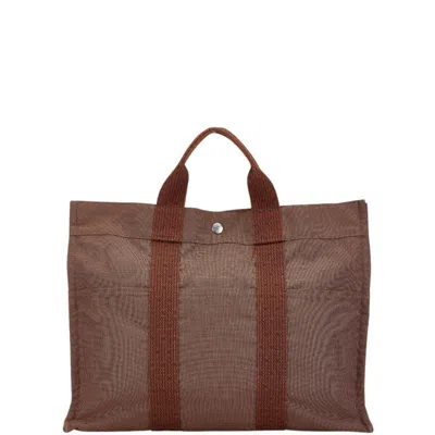Pre-owned Hermes Herline Canvas Tote Bag () In Brown