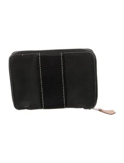 Pre-owned Hermes Herline Compact Wallet In Black