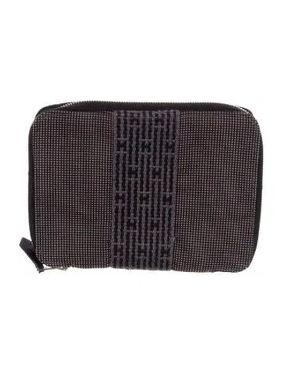 Pre-owned Hermes Herline Compact Wallet In Gray