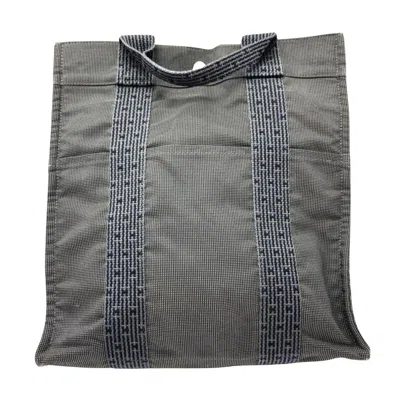 Hermes Hermès Herline Grey Canvas Backpack Bag () In Gray