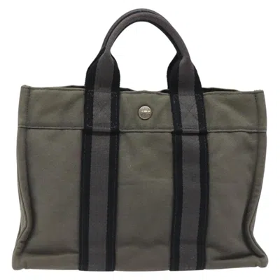 Pre-owned Hermes Hermès Herline Grey Canvas Tote Bag ()