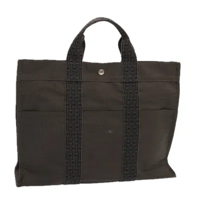 Pre-owned Hermes Hermès Herline Grey Canvas Tote Bag () In Gray