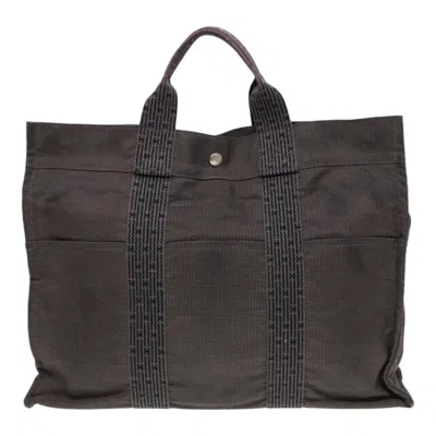 Pre-owned Hermes Hermès Herline Grey Canvas Tote Bag () In Gray