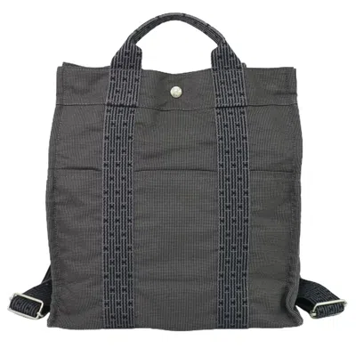Pre-owned Hermes Herline Polyamide Backpack Bag () In Black