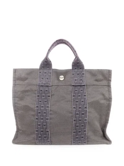 Pre-owned Hermes Herline Tote Bag In Grey