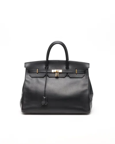 Pre-owned Hermes Hermès  Birkin 40 Ardennes Bag In Black