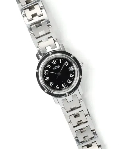 Hermes Hermès Hermés Clipper Date 24mm Watch In Silver
