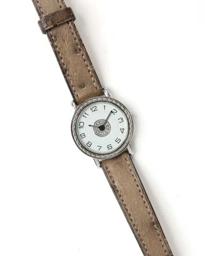Pre-owned Hermes Hermès Hermés Serie 24mm Watch In White