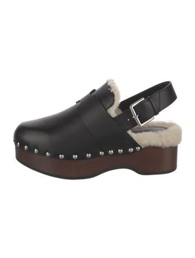 Pre-owned Hermes Hermione Leather Slingback Pumps In Black