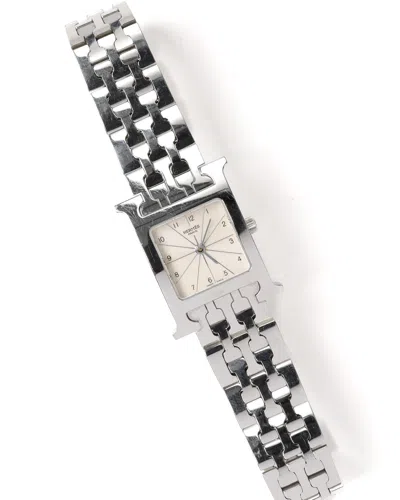 Pre-owned Hermes Hermès Heuer H 21mm Ca 2010 Full Set Watch In Silver