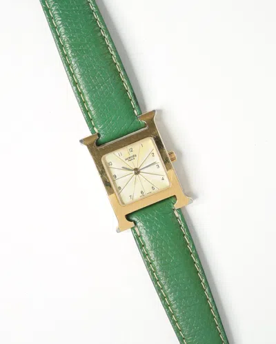 Pre-owned Hermes Hermès Heure H 21mm Ref Hh1.210 Watch In Gold