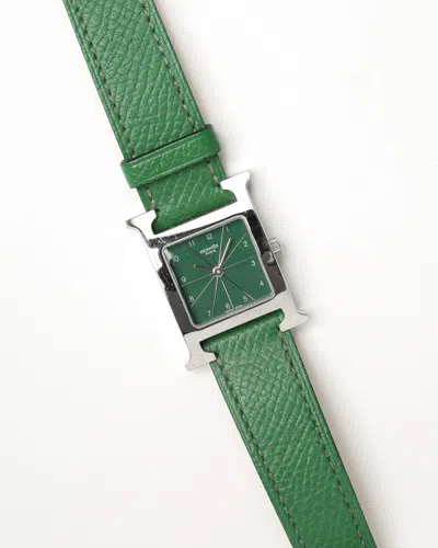 Pre-owned Hermes Hermès Heure H 21mm Ref Hh1.210 Watch In Green