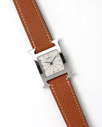 Pre-owned Hermes Hermès Heure H 21mm Watch In Brown