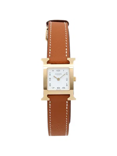 Pre-owned Hermes Heure H 21mm Watch In White