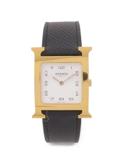 Pre-owned Hermes Heure H 25mm Watch In White