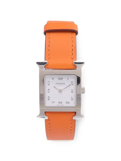 Pre-owned Hermes Heure H 30.01mm Watch In White