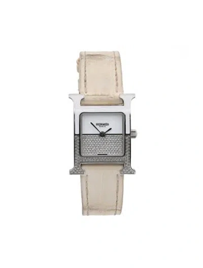 Pre-owned Hermes Heure H Double Jeu Watch In Multicolor