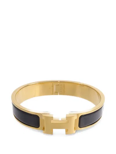Pre-owned Hermes H-fastening Bracelet In Gold