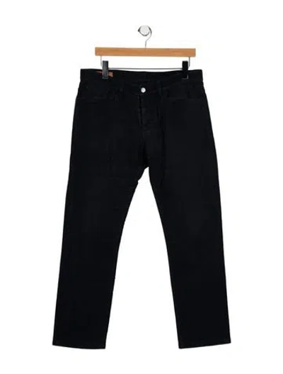 Pre-owned Hermes High-rise Straight Leg Jeans In Blue