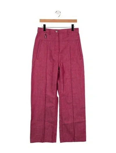 Pre-owned Hermes High-rise Wide Leg Jeans W/ Tags In Pink