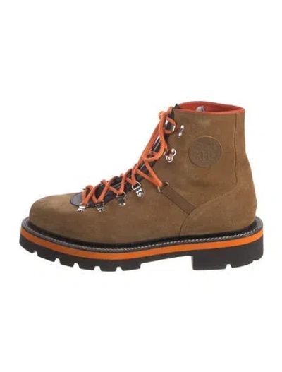 Pre-owned Hermes Hike Suede Hiking Boots In Brown