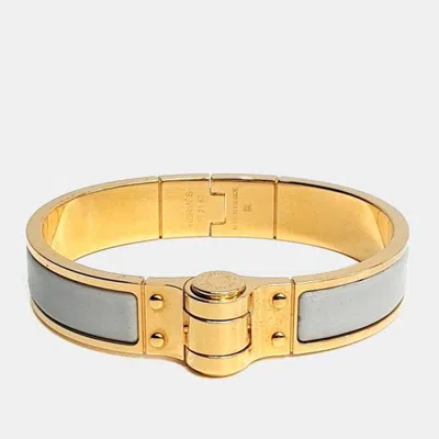 Pre-owned Hermes Hermès Hinge Sky Blue/gold Bracelet