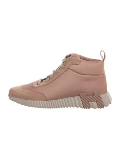 Pre-owned Hermes Hip-hop Sneakers In Pink