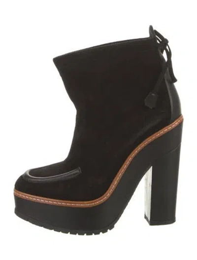 Pre-owned Hermes Histoire Suede Pumps In Black