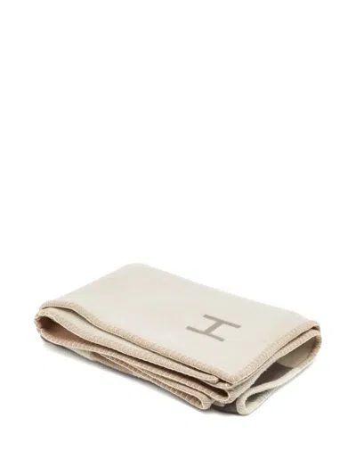 Pre-owned Hermes H-logo 毯子（2000年典藏款） In Neutral