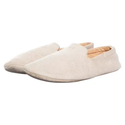 Pre-owned Hermes , Home Canvas Slippers In Beige In Brown