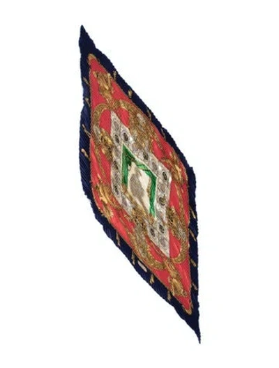 Pre-owned Hermes Hommage A Charles Garnier Architecte De L'opera De Paris Silk Plissé Scarf In Red