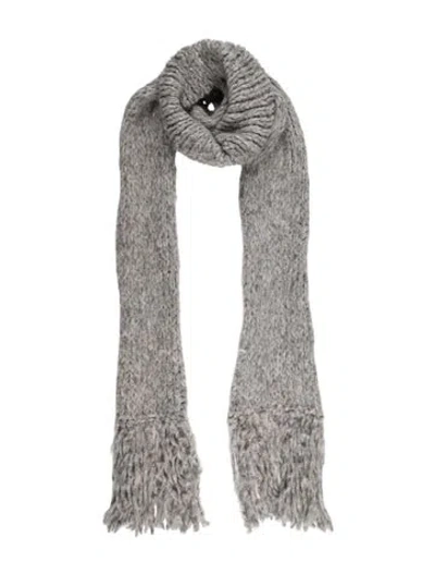 Pre-owned Hermes Hooded Scarf Alpaca Scarf In Gray