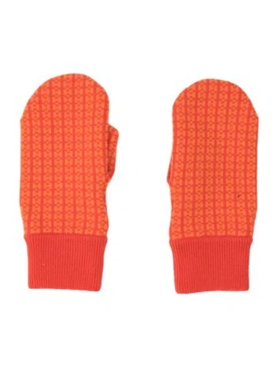 Pre-owned Hermes Hope Mittens In Orange
