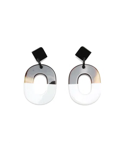 Pre-owned Hermes Hermès Horn & Lacquer Isthme Drop Earrings
