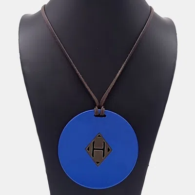 Pre-owned Hermes Hermès Horn Blue Necklace In Multi