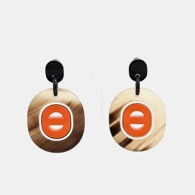 Pre-owned Hermes Horn Earrings In Multi