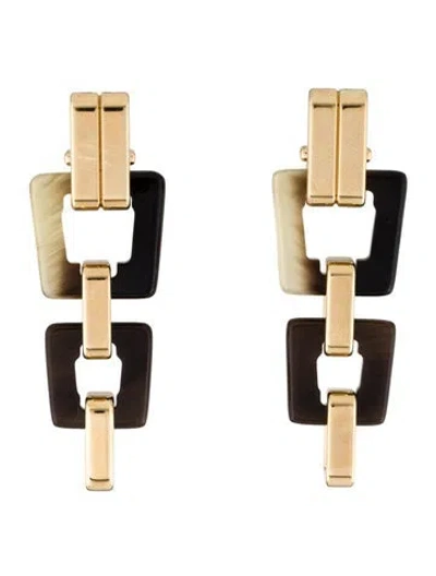 Pre-owned Hermes Horn Ecuyere Drop Earrings In Multi