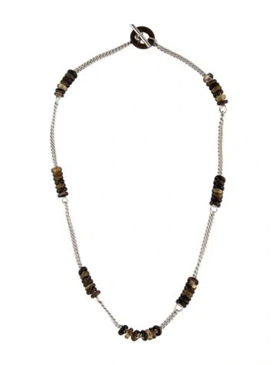 Pre-owned Hermes Horn Theorem Necklace, 22.25" In Multi